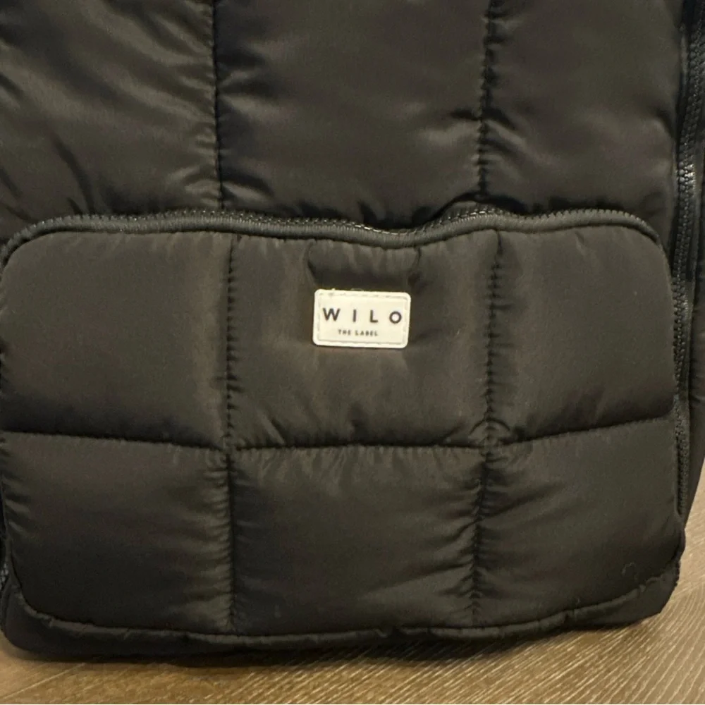 Wilo The Label Black Quilted Travel Backpack - Picture 2 of 10